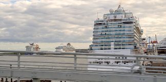 Enchanted Princess and other cruise ships in Port Everglades