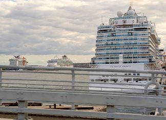 Enchanted Princess and other cruise ships in Port Everglades
