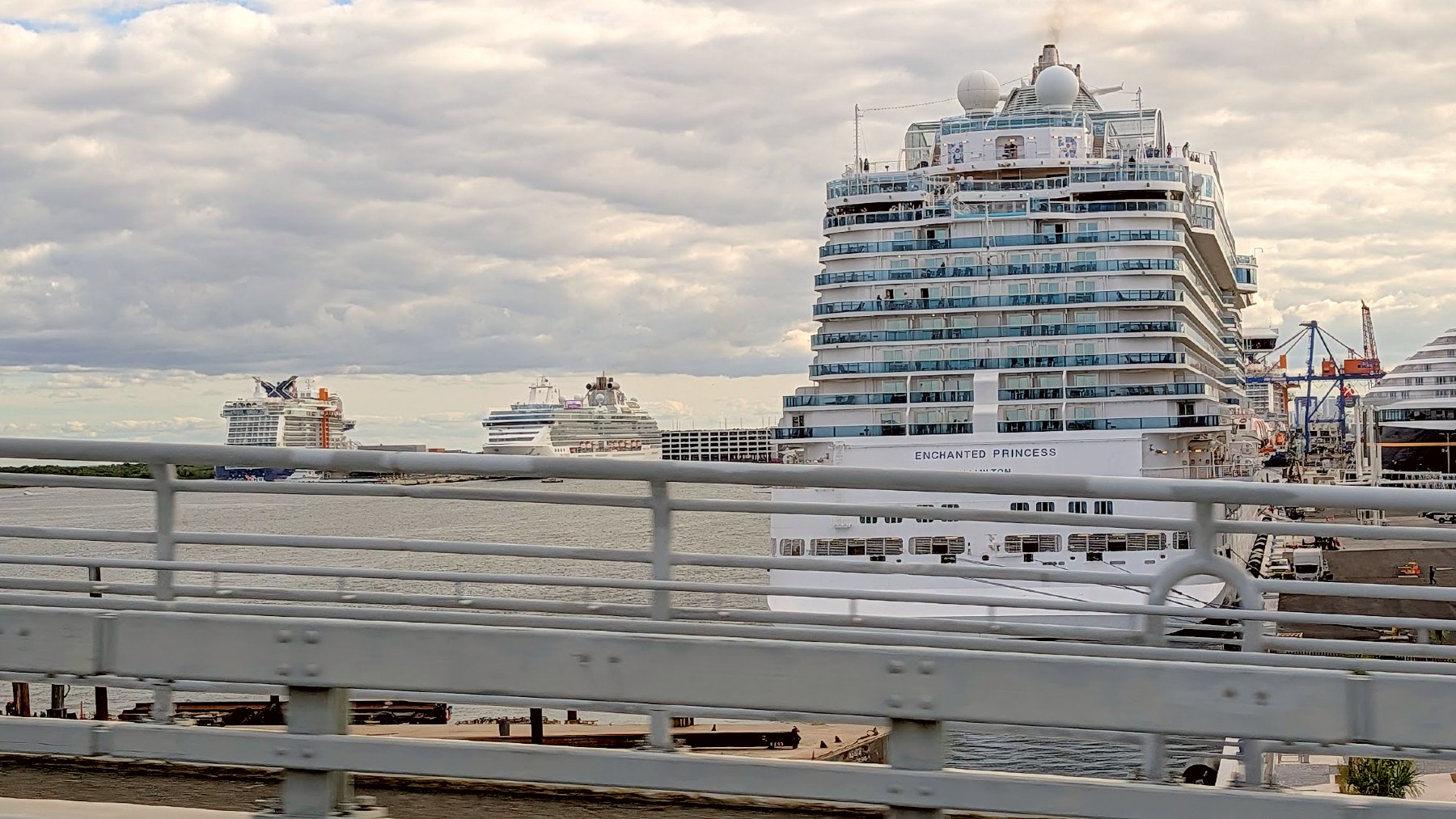 Enchanted Princess and other cruise ships in Port Everglades