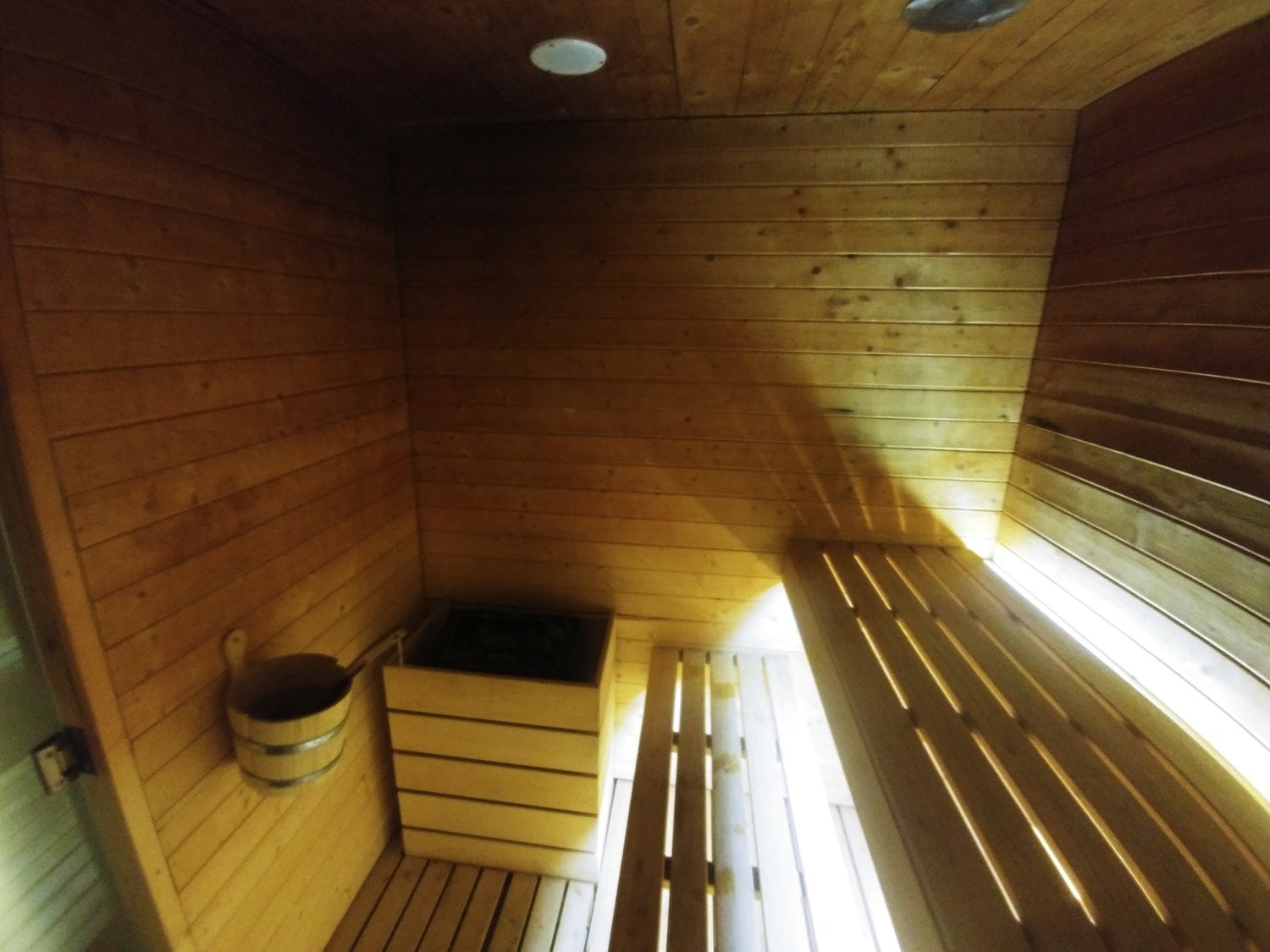 sauna in men's locker room