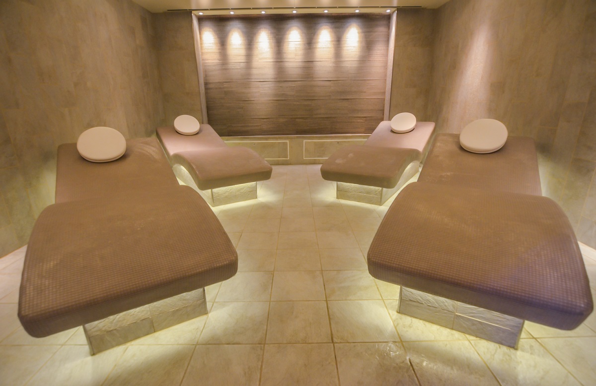 heated loungers in thermal suite