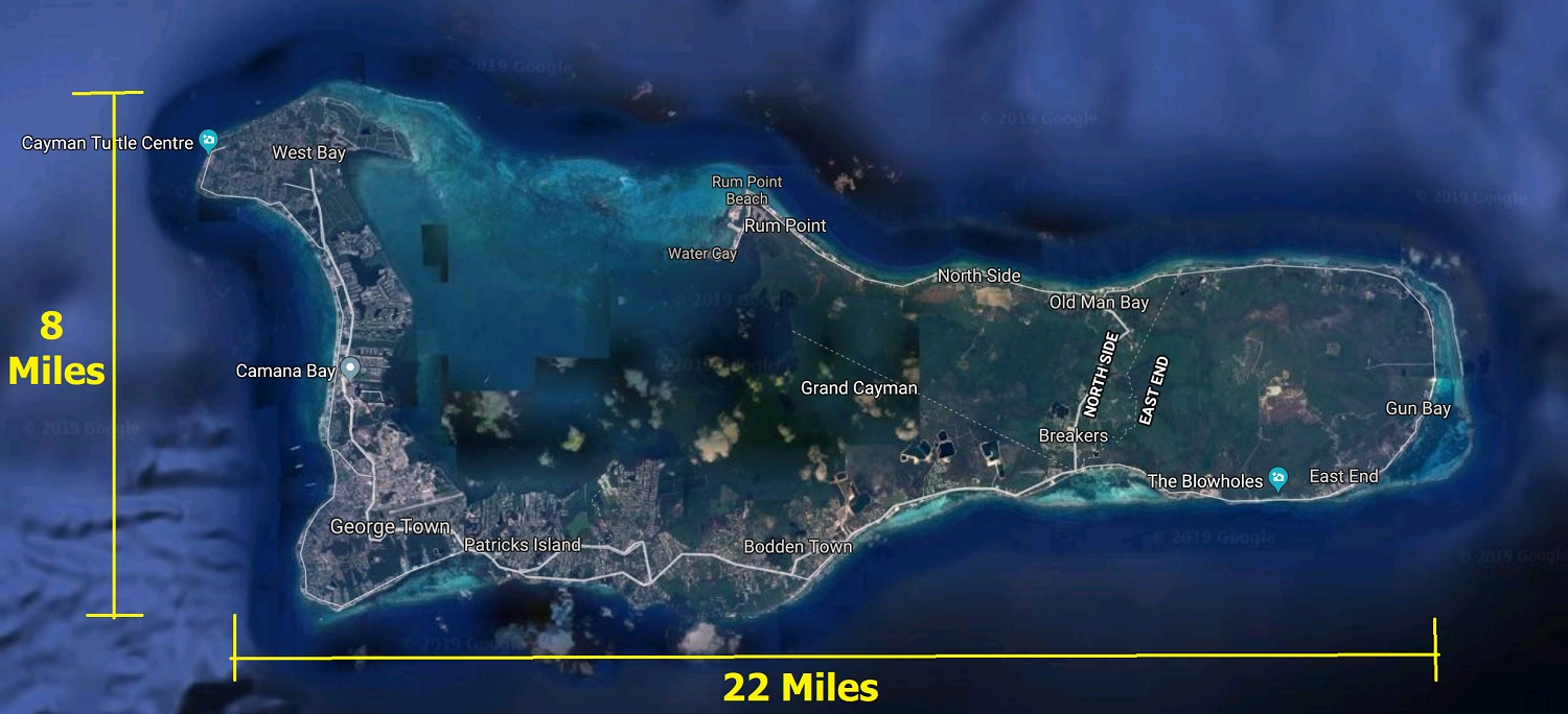 how big is grand cayman