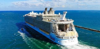 Royal Caribbean's Allure of the Seas drone shot
