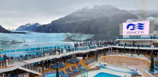 Princess Will Sail 185 Cruises to Alaska on 8 Ships in 2028 princess cruise ship in glacier bay