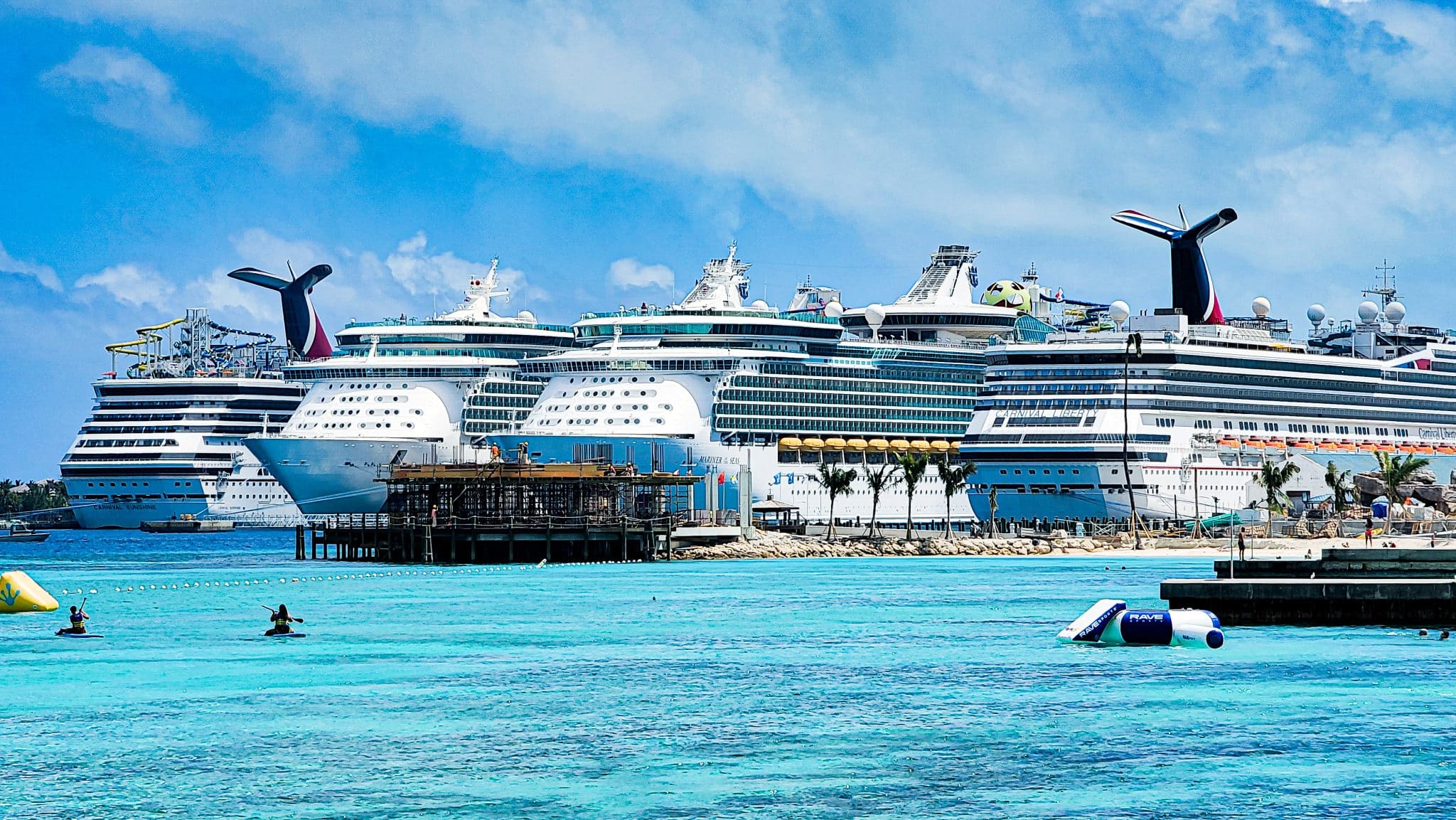 cruise ships docked in Nassau, Bahamas