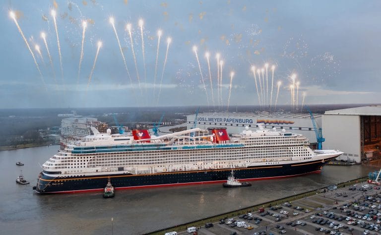 Disney Cruise Line’s New Ship Touches Water for the First Time