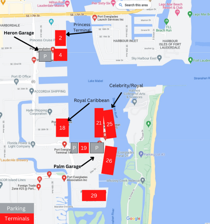port everglades cruise terminal map