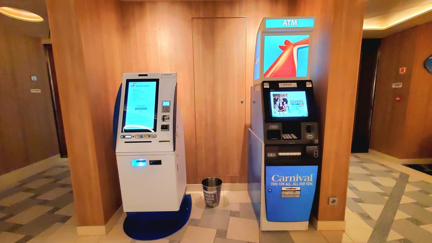 ATM machines on Carnival Celebration cruise ship
