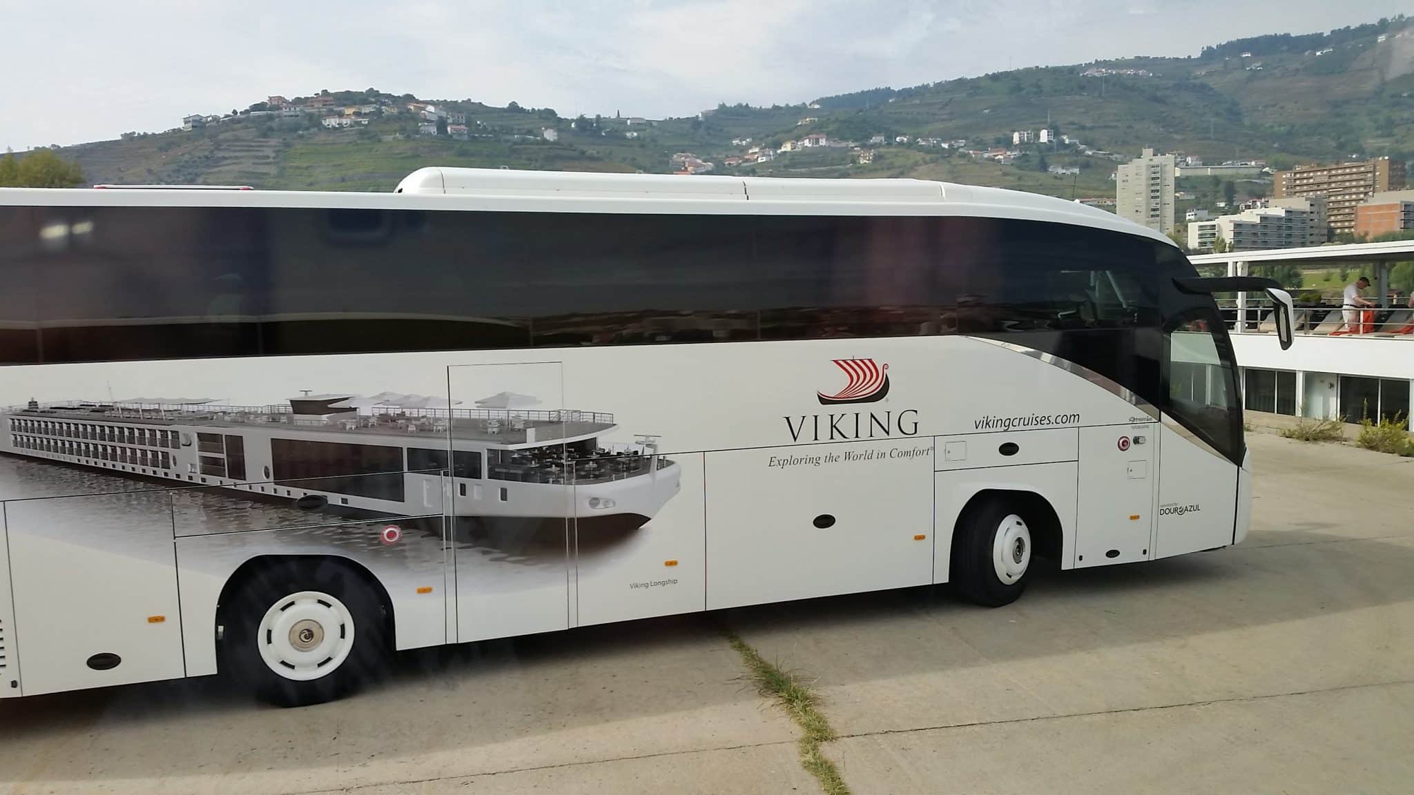 Viking river cruise tour bus in Portugal