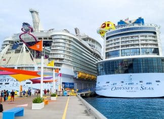 Royal Caribbean cruise ships in CocoCay, Bahamas