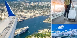 reasons not to fly on the embarkation day of your cruise, Fort Lauderdale from airplane