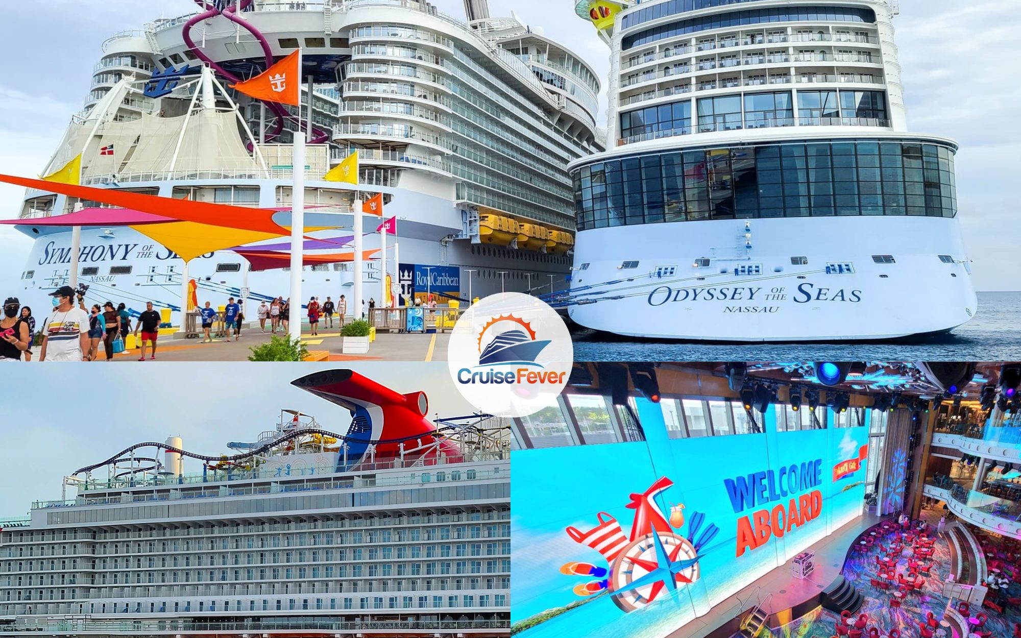 Symphony of the Seas with Quantum of the Seas and Carnival's Mardi Gras cruise ship