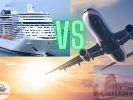 picture of a cruise ship and airplane