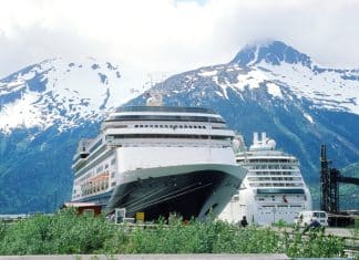 Cruise ships in port in Alaska