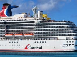 Carnival cruise ship leaving Nassau