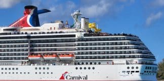Carnival cruise ship leaving Nassau