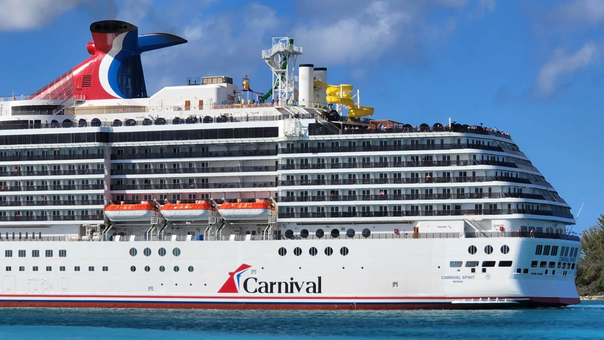 Carnival cruise ship leaving Nassau