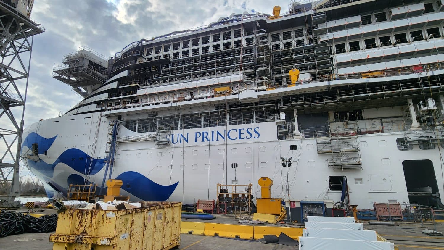 Sun Princess at the shipyard under construction