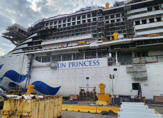 Sun Princess at the shipyard under construction