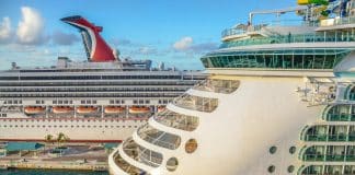 Two cruise ships in port: The cheapest cruise cabins you can book