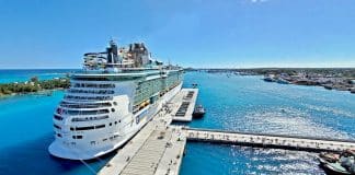 Royal Caribbean cruise ship docked in Nassau Bahamas