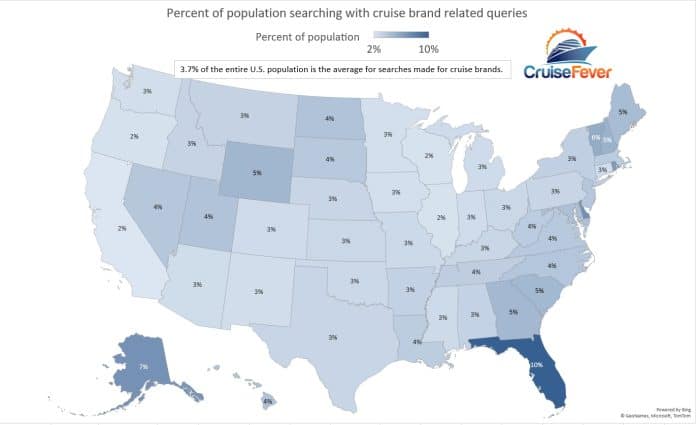 Most Popular Cruise Lines in Each of the 50 U.S. States (By Online Searches)