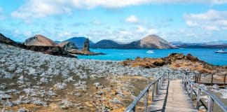 Cruise ship around Galapagos Islands