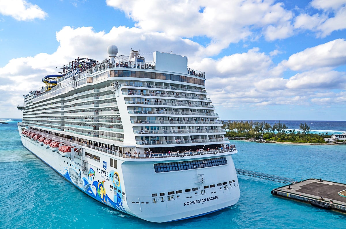 Norwegian Cruise ship in port in Nassau, Bahamas