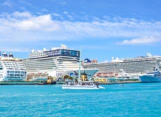 Norwegian cruise ships in port at Nassau