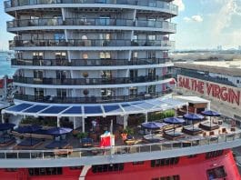 Virgin Voyages in port on embarkation day