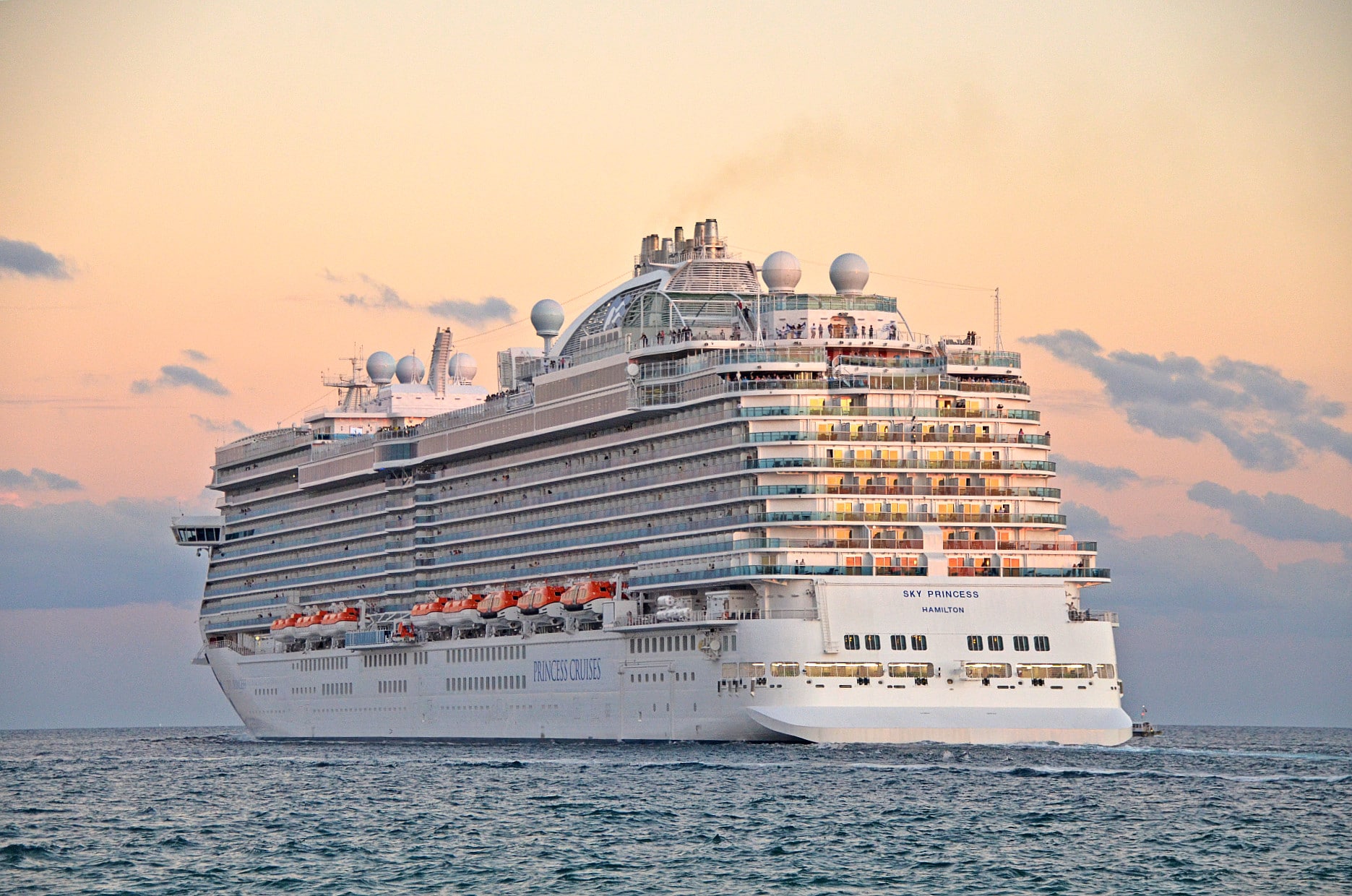 Sky Princess cruise ship sailing out of Port Everglades Florida