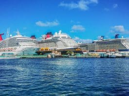 Cruise ships docked in Nassau, Bahamas