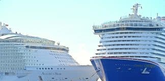 Cruise ships in port at Costa Maya Mexico