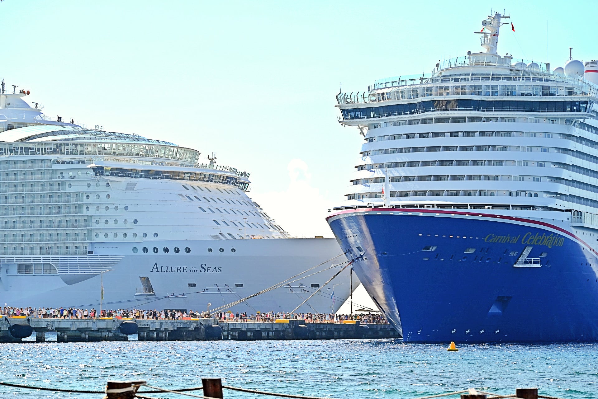 Cruise ships in port at Costa Maya Mexico