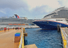 Two Carnival ships in port at Cozumel Mexico