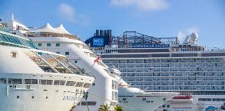 Cruise ships in port in Nassau