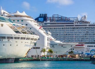 Cruise ships in port in Nassau