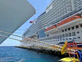 Cruise ships docked at Costa Maya