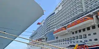 Cruise ships docked at Costa Maya