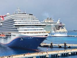Carnival and Royal Caribbean cruise ships in Cozumel, Mexico