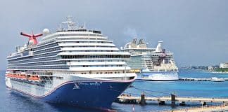 Carnival and Royal Caribbean cruise ships in Cozumel, Mexico