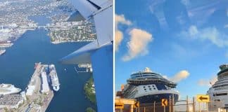 Early flights from a cruise ship to the airport