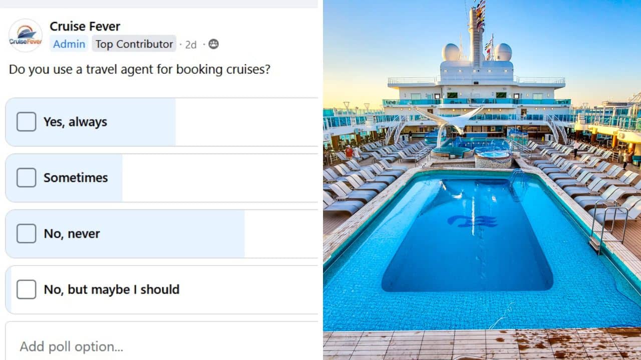 Poll on peopl using travel agents for a cruise