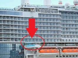 Image of Carnival Celebration cruise ship cabins from the outside