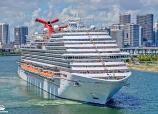 Carnival Vasta sailing out of Miami