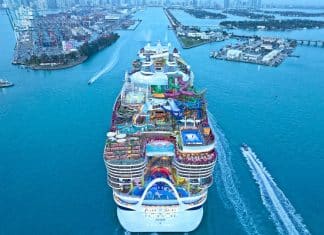 Icon of the Seas from Royal Caribbean as it pulls into PortMiami