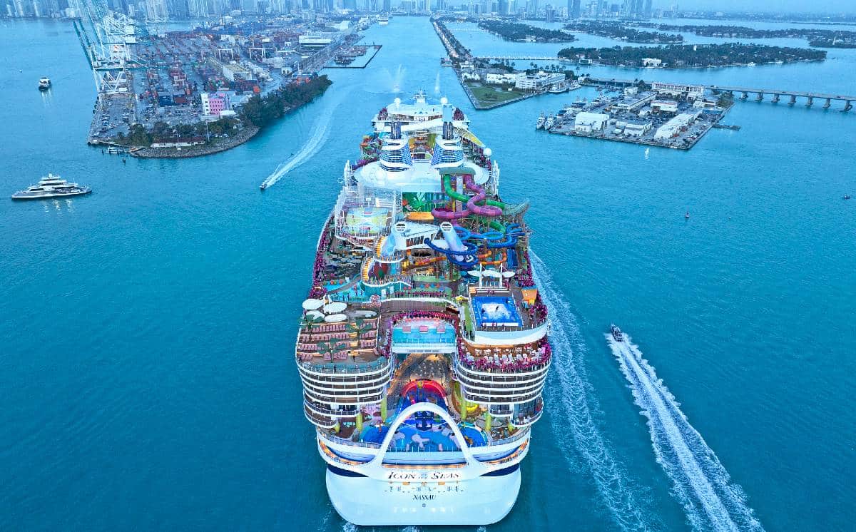 Icon of the Seas from Royal Caribbean as it pulls into PortMiami