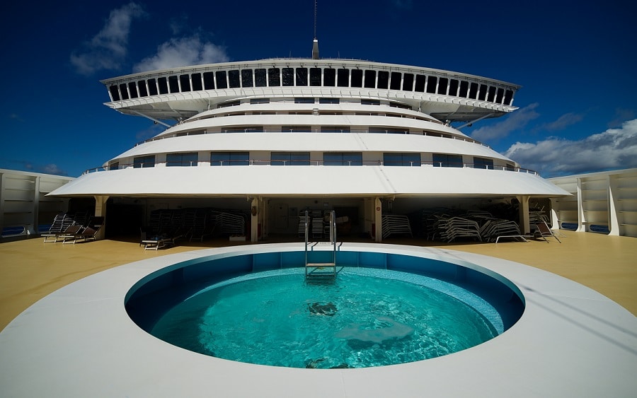bow pool for crew on cruise ship