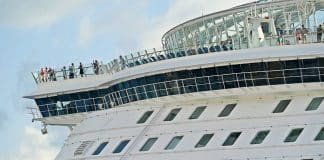 Close up of Royal Caribbean's Allure of the Seas top deck front