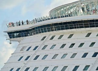 Close up of Royal Caribbean's Allure of the Seas top deck front